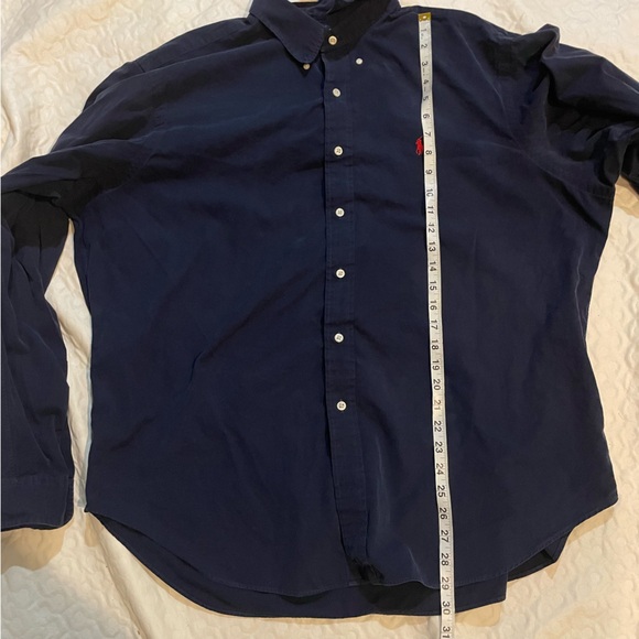 Ralph Lauren Polo Deep Navy Blue Classic Shirt Button Up Men’s XXL Red Pony - Picture 10 of 10